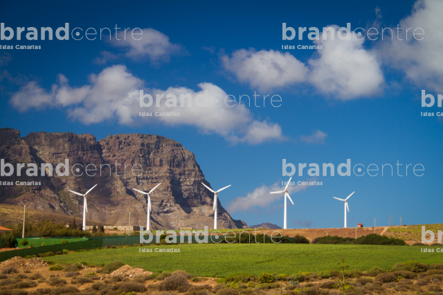 Turbinas eólicas en el norte de Gran Canaria