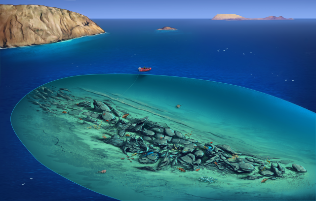 Underwater map La Burrera (Chinijo Archipelago)