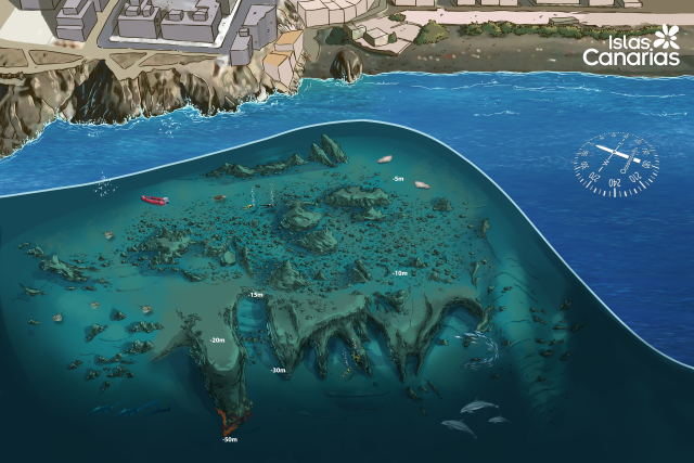 Mapa submarino de Playa de Puerto Naos