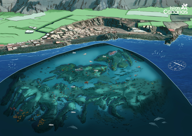 La Bombilla underwater map